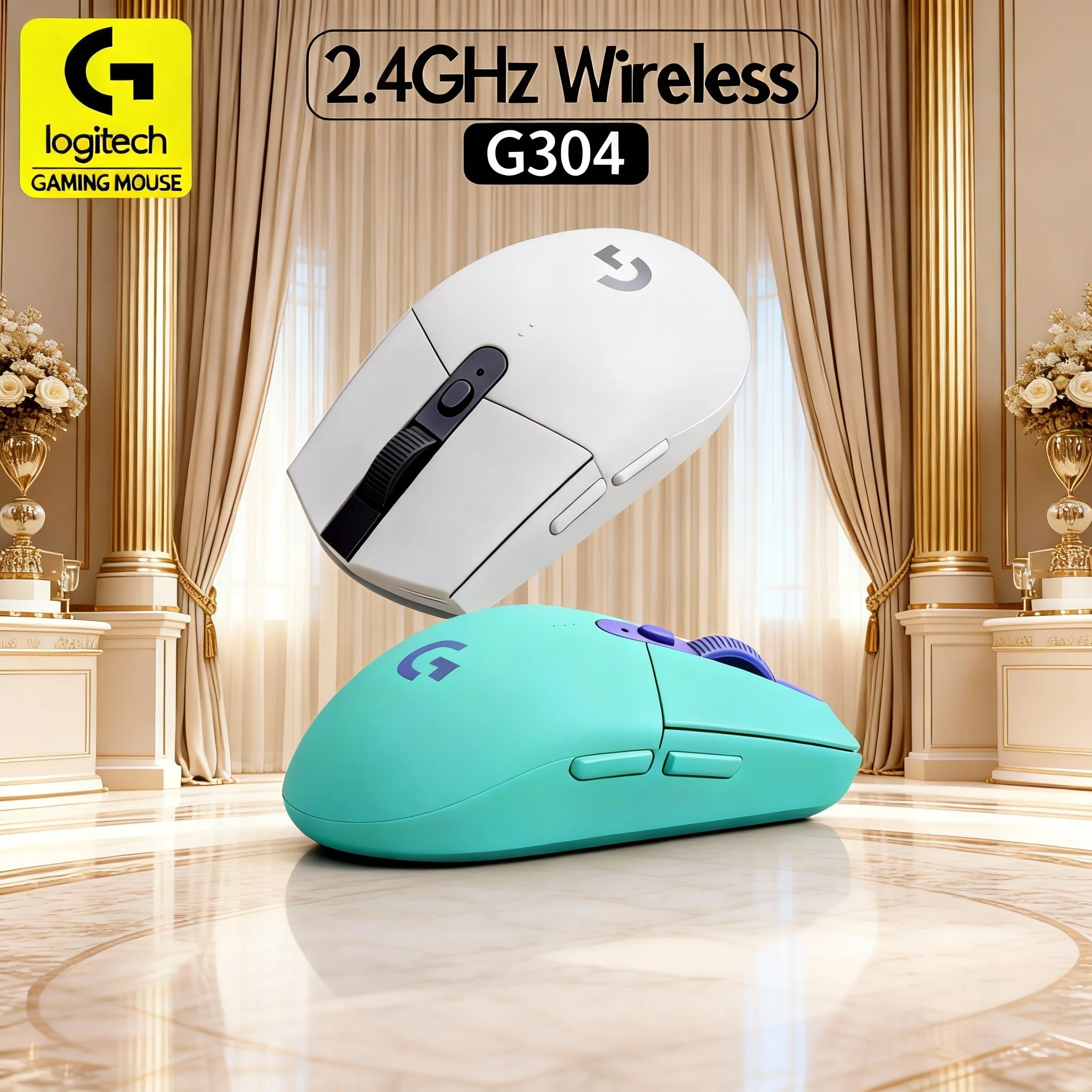 

Logitech G304 Lightspeed Wireless Gaming Mouse 2.4G+Bluetooth 12000DPI RGB Backlit Original USB Ergonomic Mouse