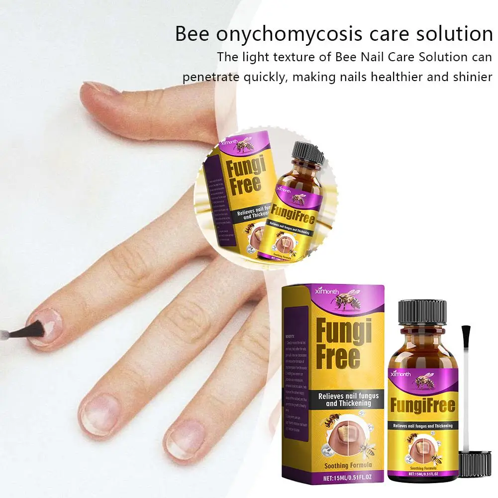 15ml Bee Nail Care Solution Nail Fungal Essence Feet Soft Onychomycosis Bright Nail K9t4