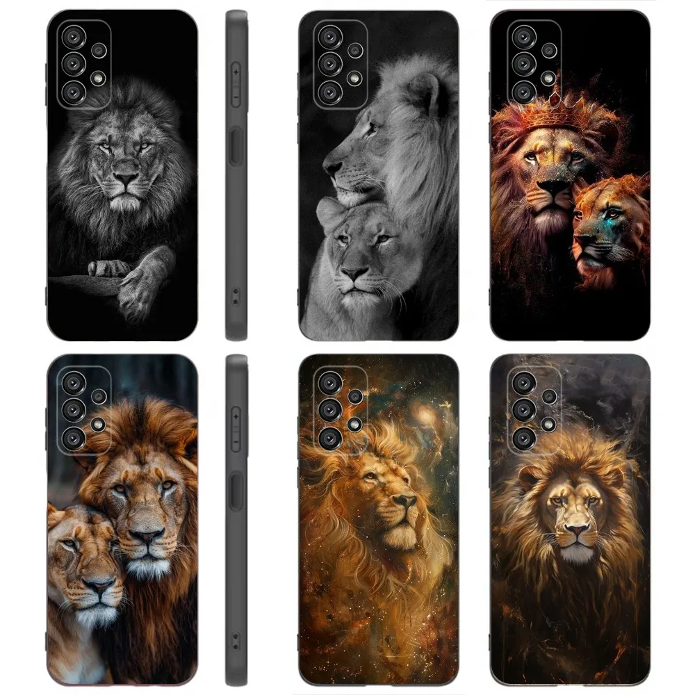 The Lion  Phone Case For Samsung Galaxy A91,A80,A73,A72 ,A71,A53A52,A32 ,A31A22,A21s,A20,Black Cover