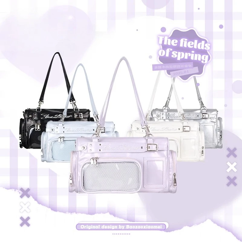 

Japanese Original Lta Bag Women's Versatile Casual Hand-held Shoulder Transparent Snack Size Two-dimensional Boston Bag Female