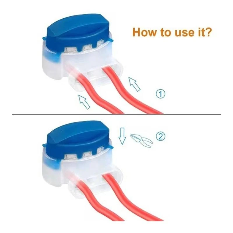 J2HB 20 Pcs Waterproof Reliable 3 Wire Connectors Self-Stripping Pigtail Connectors