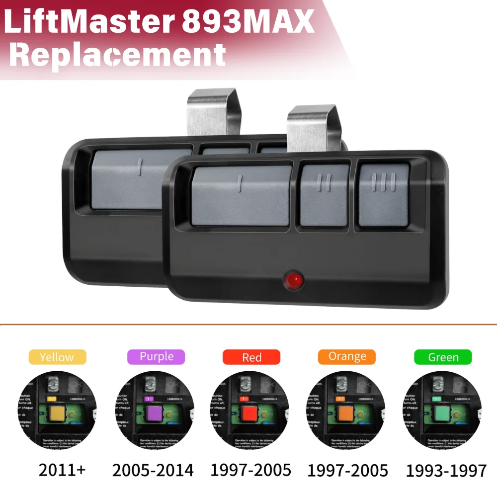 2026 Newest Convenient and Safe Verion Liftmaster 893MAX for Garage Door Opener Remote 893LM 891LM 371LM 971LM 315MHZ 390MHZ