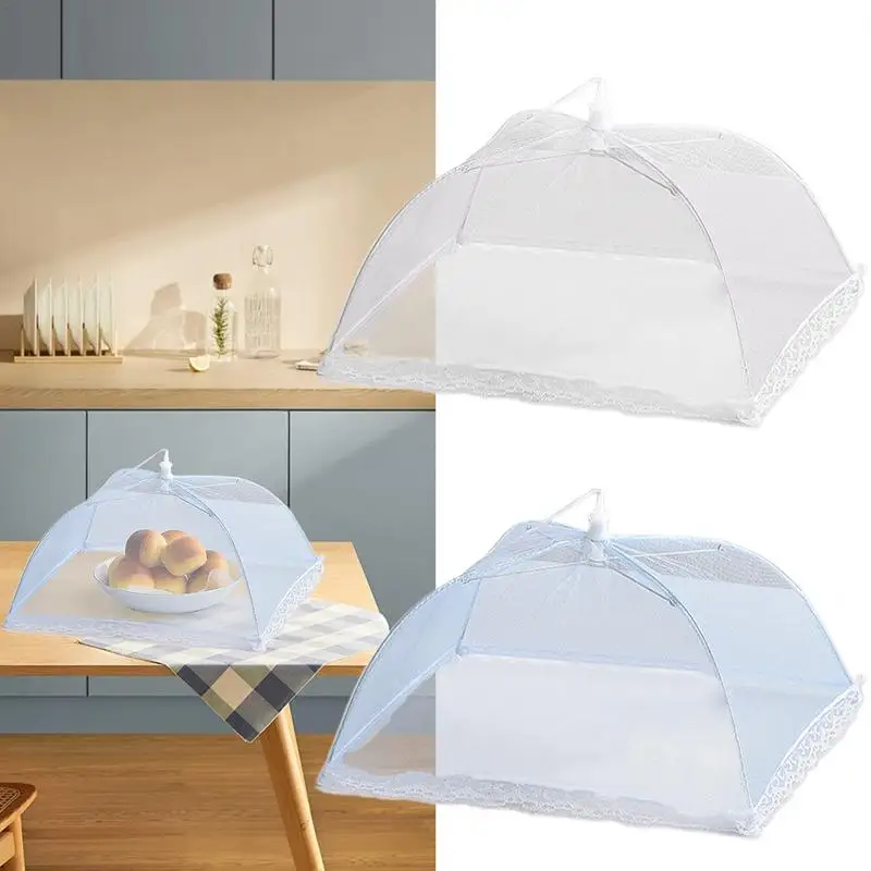 Food Tents For Outdoor Serving Square Folding Household Dish Umbrella 14in Food Screen Covers Hangable Mesh Cover Food Nets For