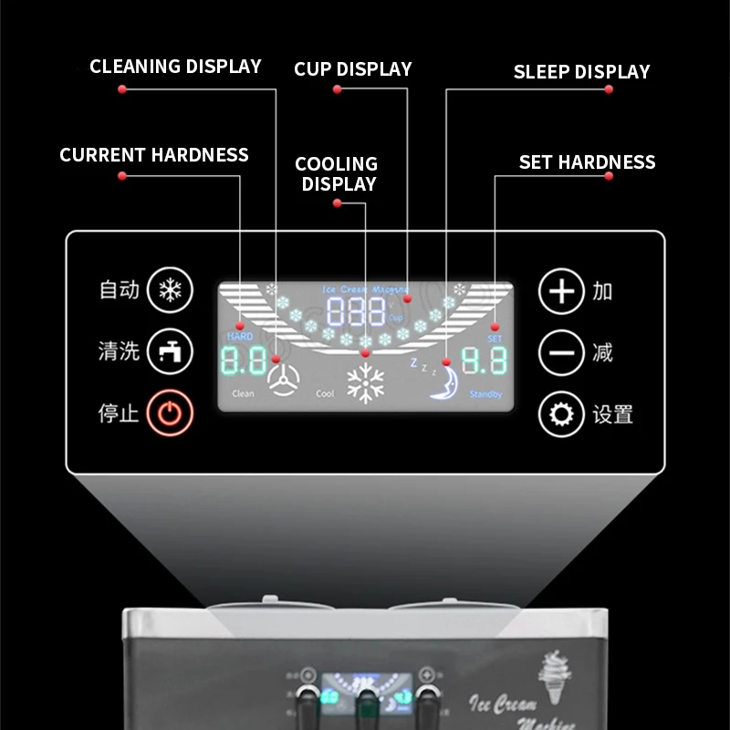 

Машина для мягкого мороженого, коммерческая, полностью автоматическая, из нержавеющей стали, 220 В/110 В, вертикальное холодильное оборудование для мороженого, конусная машина