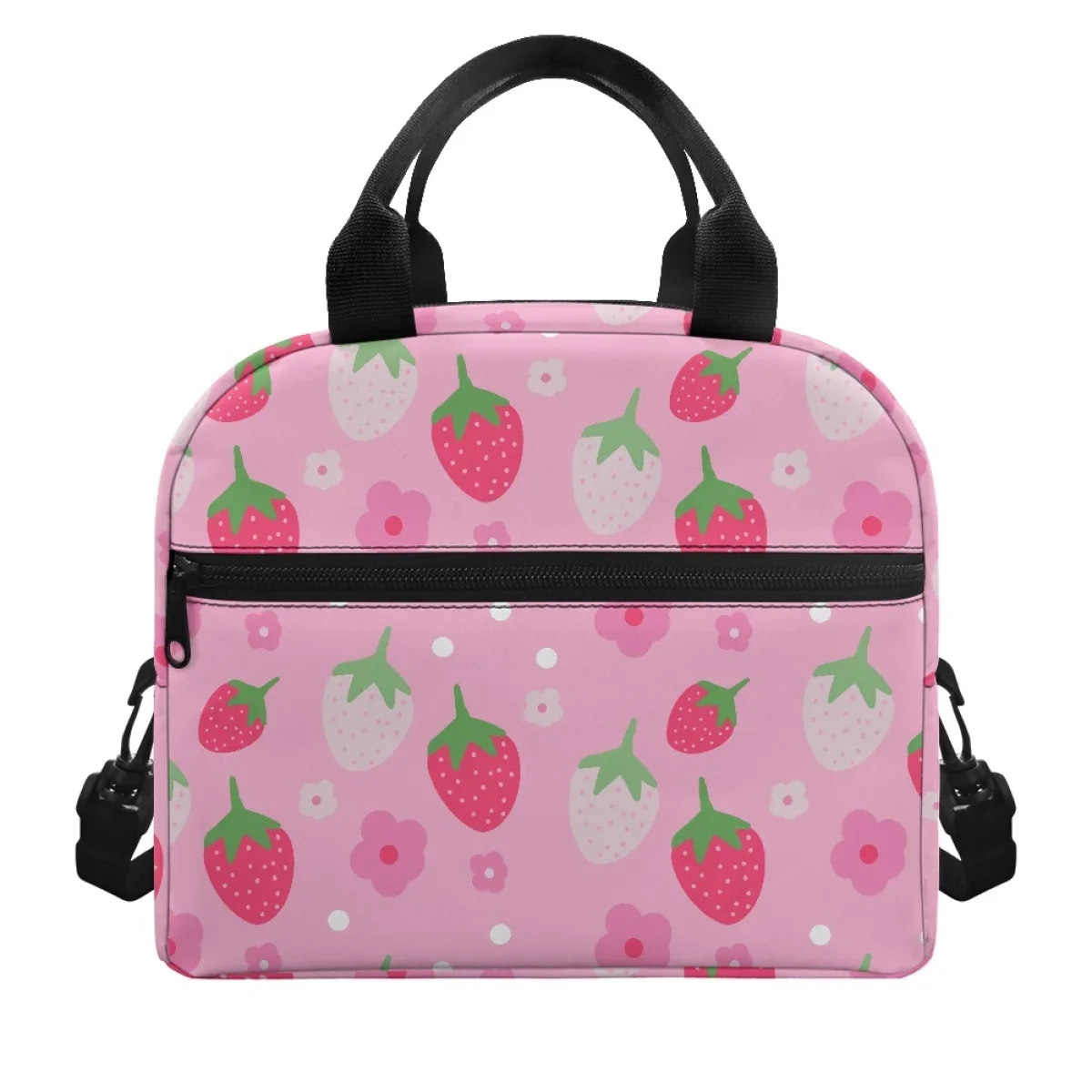 

Cartoon Strawberry Print Thermal Children's School Lunch Box Practical Warm Lunch Box for Kids Bolsa Termica Porta