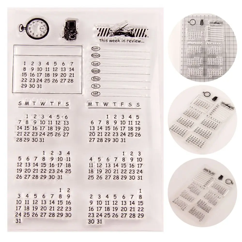 عالية الجودة سيليكون المطاط التقويم الدائم ختم Diy بها بنفسك شفافة سجل القصاصات بطاقة ختم قابلة لإعادة الاستخدام ألبوم ورقة ختم #3