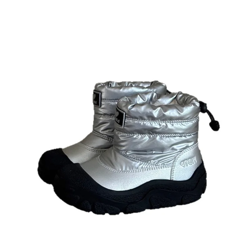 

2025 New Winter Children Snow Boots Waterproof Warm Fur Rubber Sole Non-slip Fashion Boys Girls Boots EU 26-37