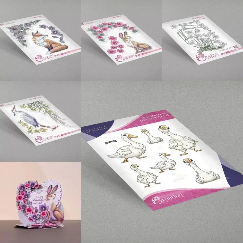 

Red crowned crane flower and duck Metal Cutting Frame dies for 2025 New Templates DIY Scrapbooking Paper Making Crafts Cuts