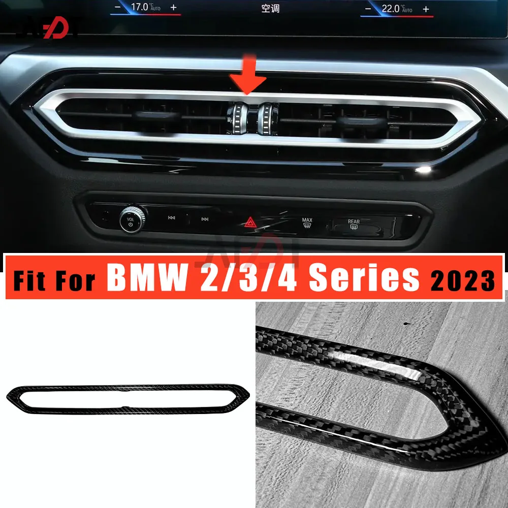 

Real Carbon Fiber Interior Dashboard Air Vent Frame Cover Trim for BMW 2 3 4 Series G42 G20 G22 2023 2024