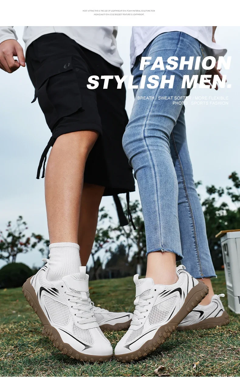 Women's Lightweight Breathable Mesh Hiking Trainers White_voghion.com