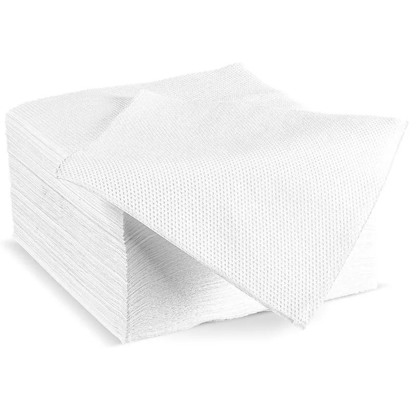 [1000 Count - 6x6 Inch folded] 1-ply White Lunch Napkins - Disposable Absorbent Paper Napkins (12x12 Inch unfolded)