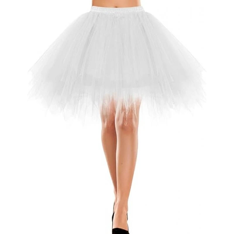 Women's Irregular Layered Tulle Skirt Short Tutu Petticoat Adult Ballet Tutu Skirt for Cosplay Party Free Size CPA782