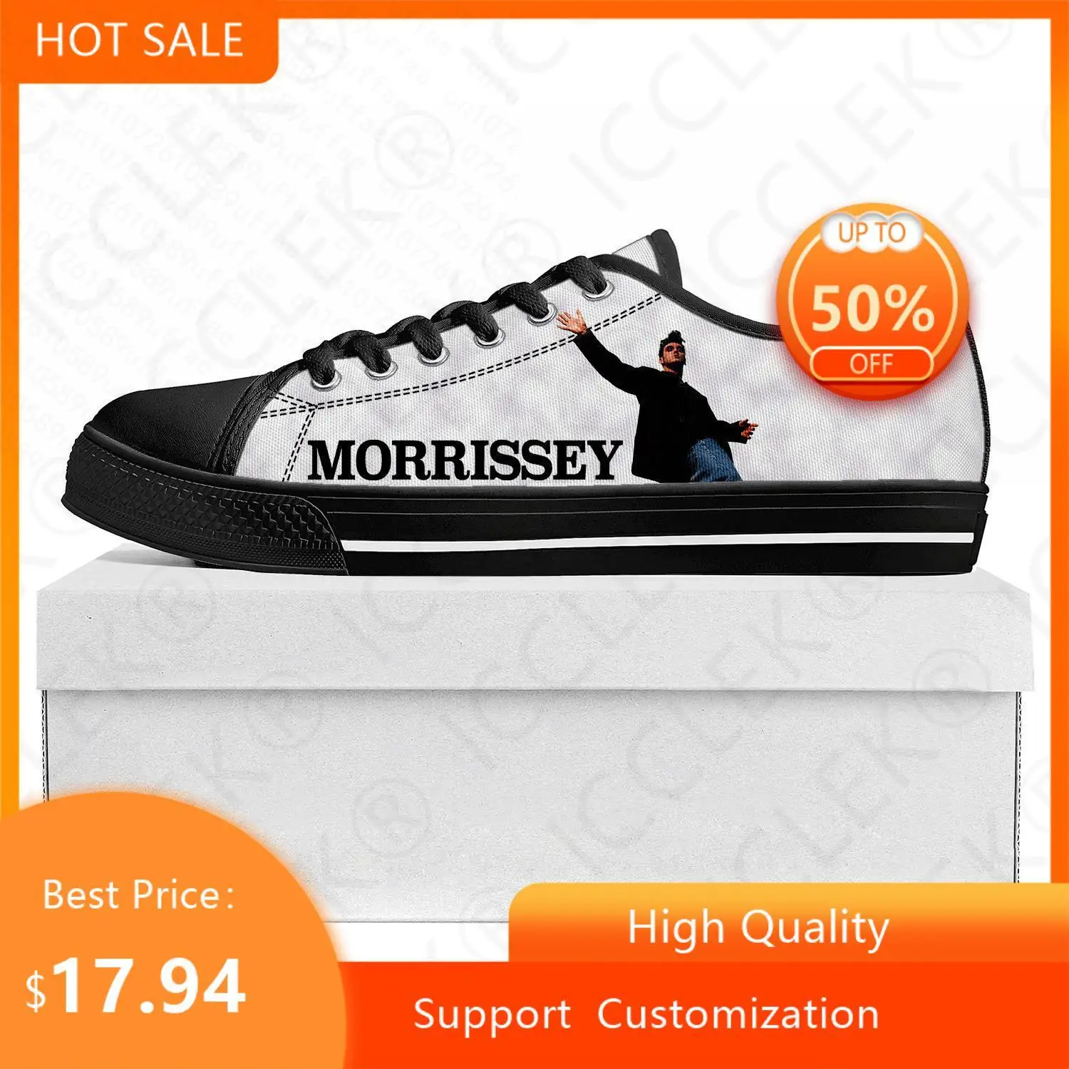 Morrissey Rock Singer Low Top High Quality Sneakers Mens Womens Teenager Canvas Sneaker  Prode Casual Couple Shoes Custom Shoe