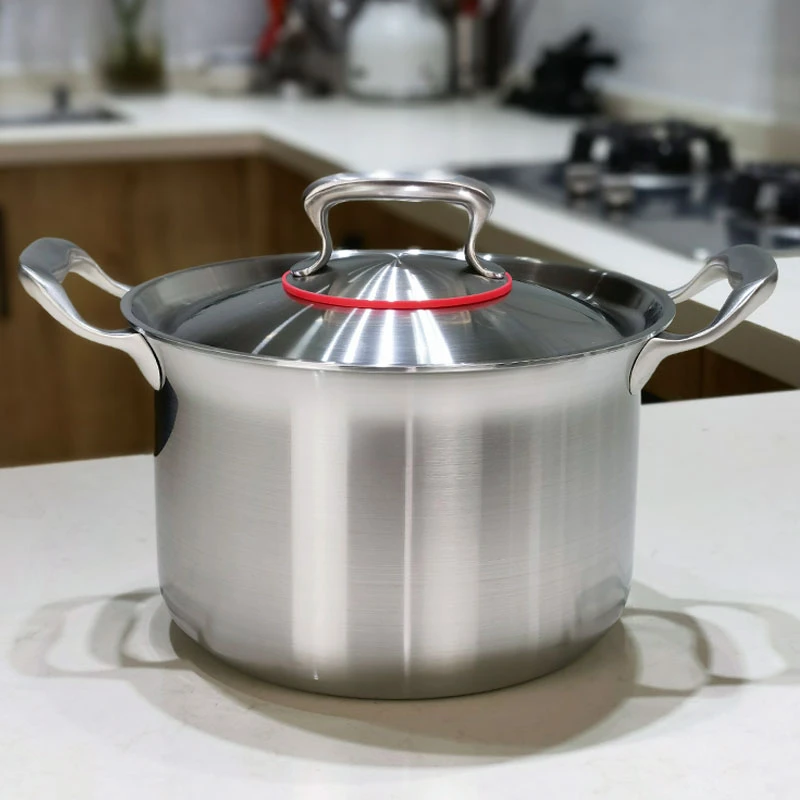 Stainless steel ear soup pot thickened rosa multiflora advanced induction cooker gas 24cm.