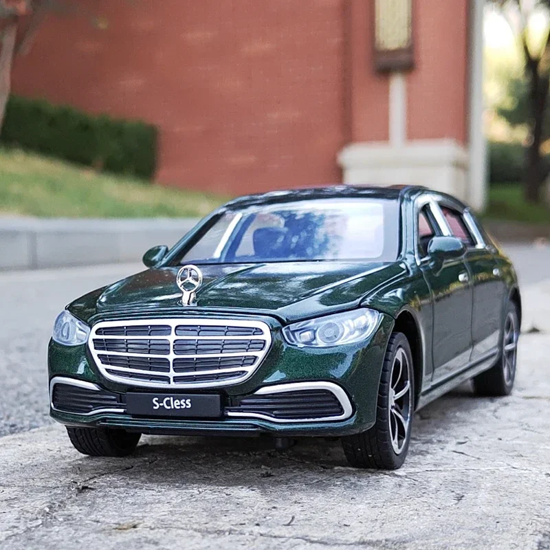 1:24 Mercedes-Benz S400LจําลองDiecastโลหะผสมรุ่นรถเสียงดึงกลับคอลเลกชันของเล่นเด็กของขวัญA521