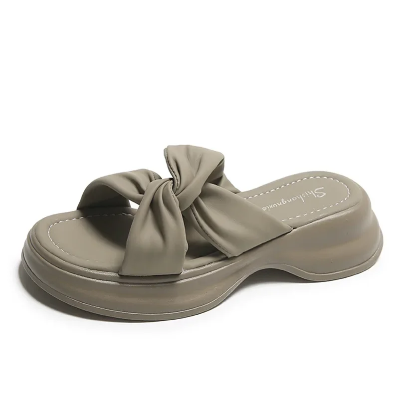 

Summer new Thick-soled slippers women's casual soft bottom world versatile muffin bottom heightening cool slippers for women