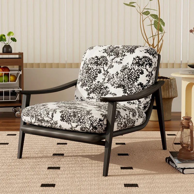 Sedia retrò francese medievale, divano singolo in legno massello di frassino