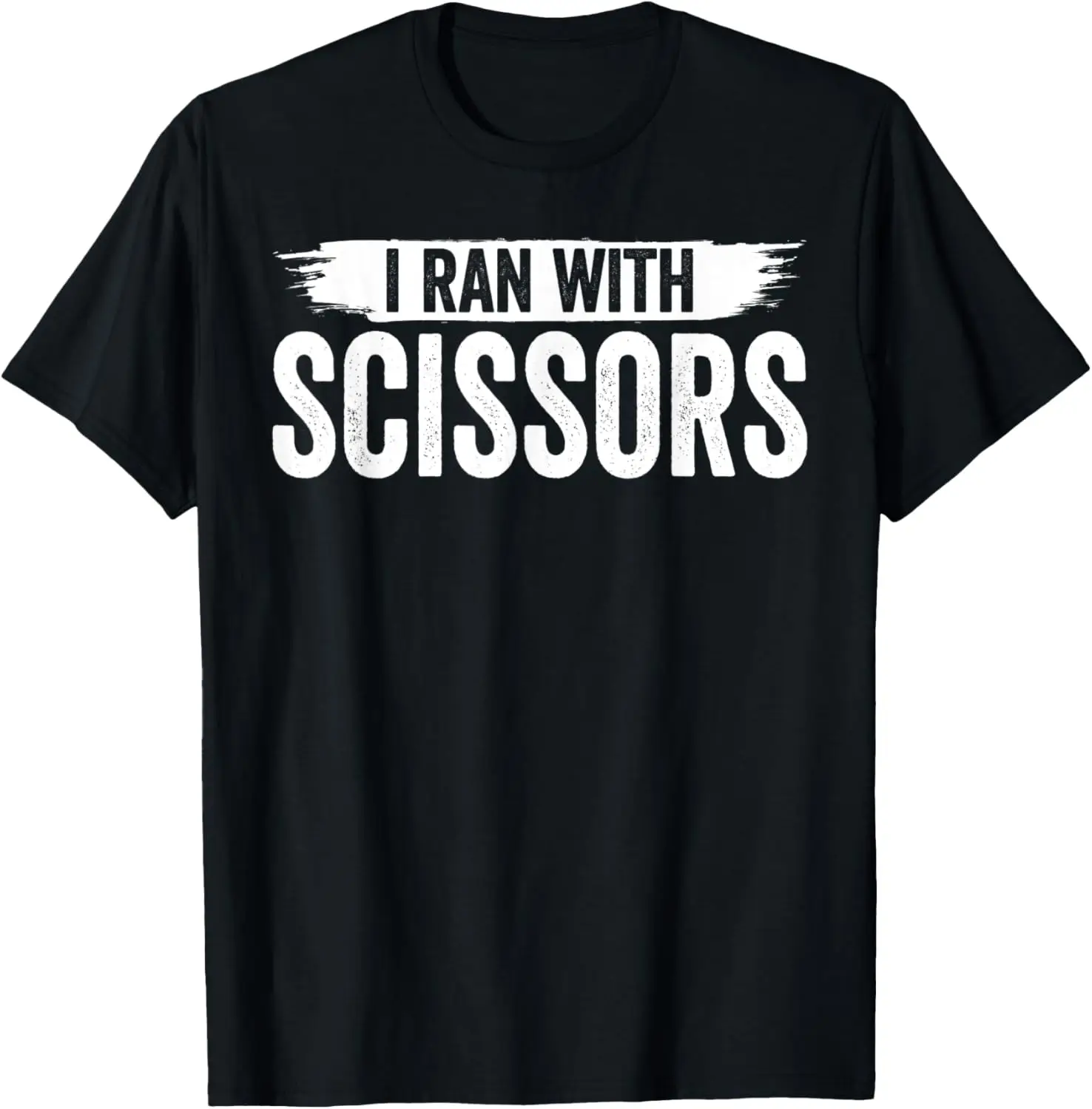 

Amputee Funny I Ran with Scissor — футболка с защитой ног