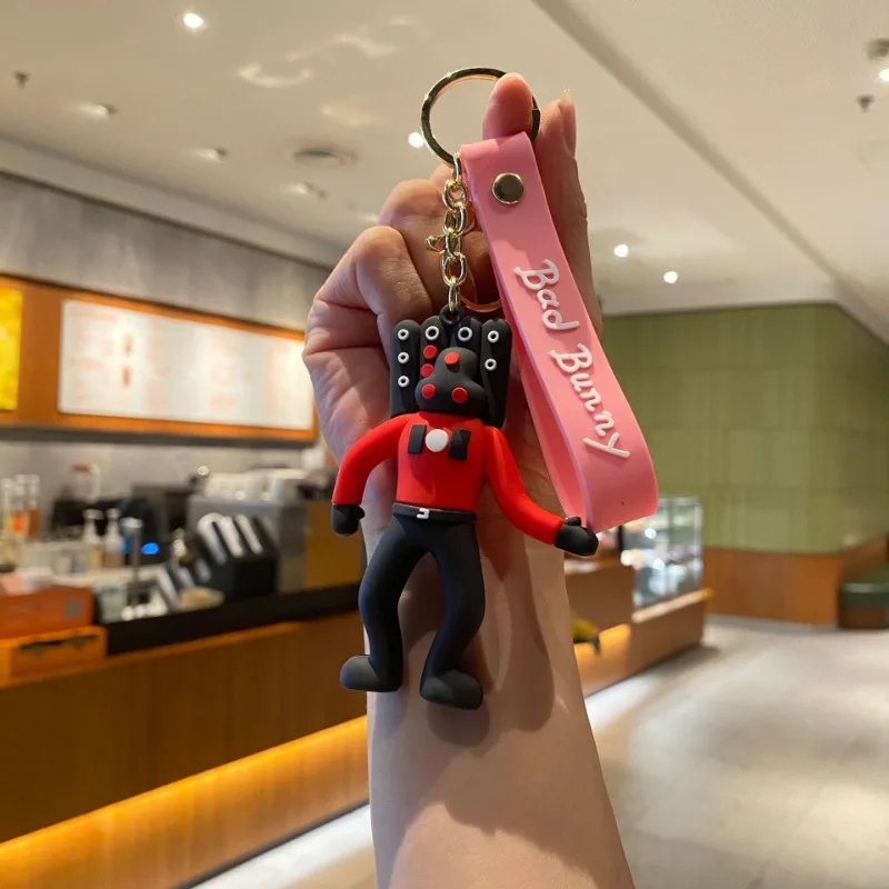 Skibidi-المرحاض لعبة المفاتيح الطرفية ، شخصية كرتونية ، المراحيض مصور دمية ، على ظهره المحمول ، قلادة مفتاح السيارة ، هدية اللعب #6