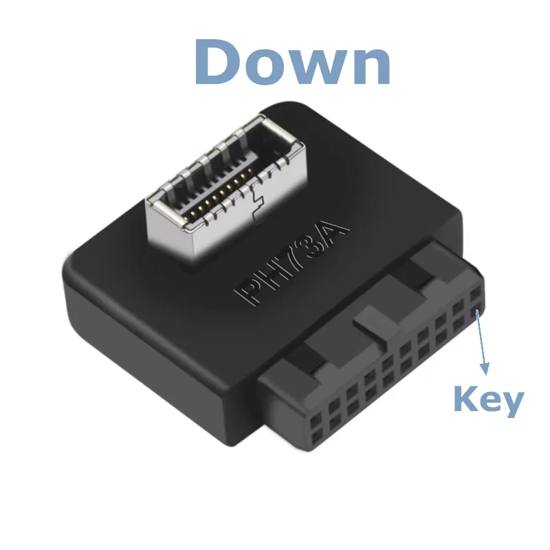 Cabeçalho interno usb 3.0 para usb 3.1/3.2 tipo c frontal tipo e adaptador conversor de 20 pinos para 19 pinos para pc placa-mãe conector riser