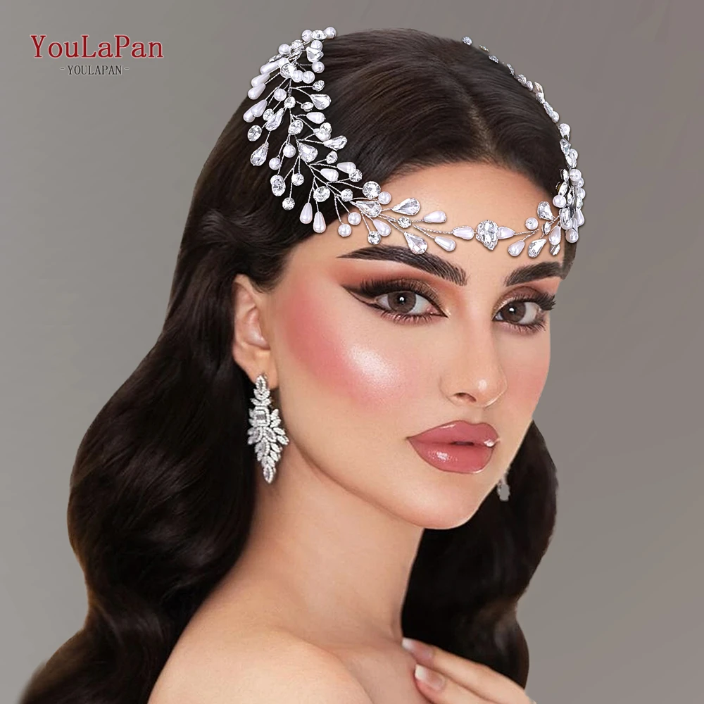 YouLaPan Strass Bruiloft Voorhoofd Hoofdband Parel Vrouwen Hoofdtooi Bruids Hoofd Sieraden Tiara Bruidsmeisje Haaraccessoires HP835