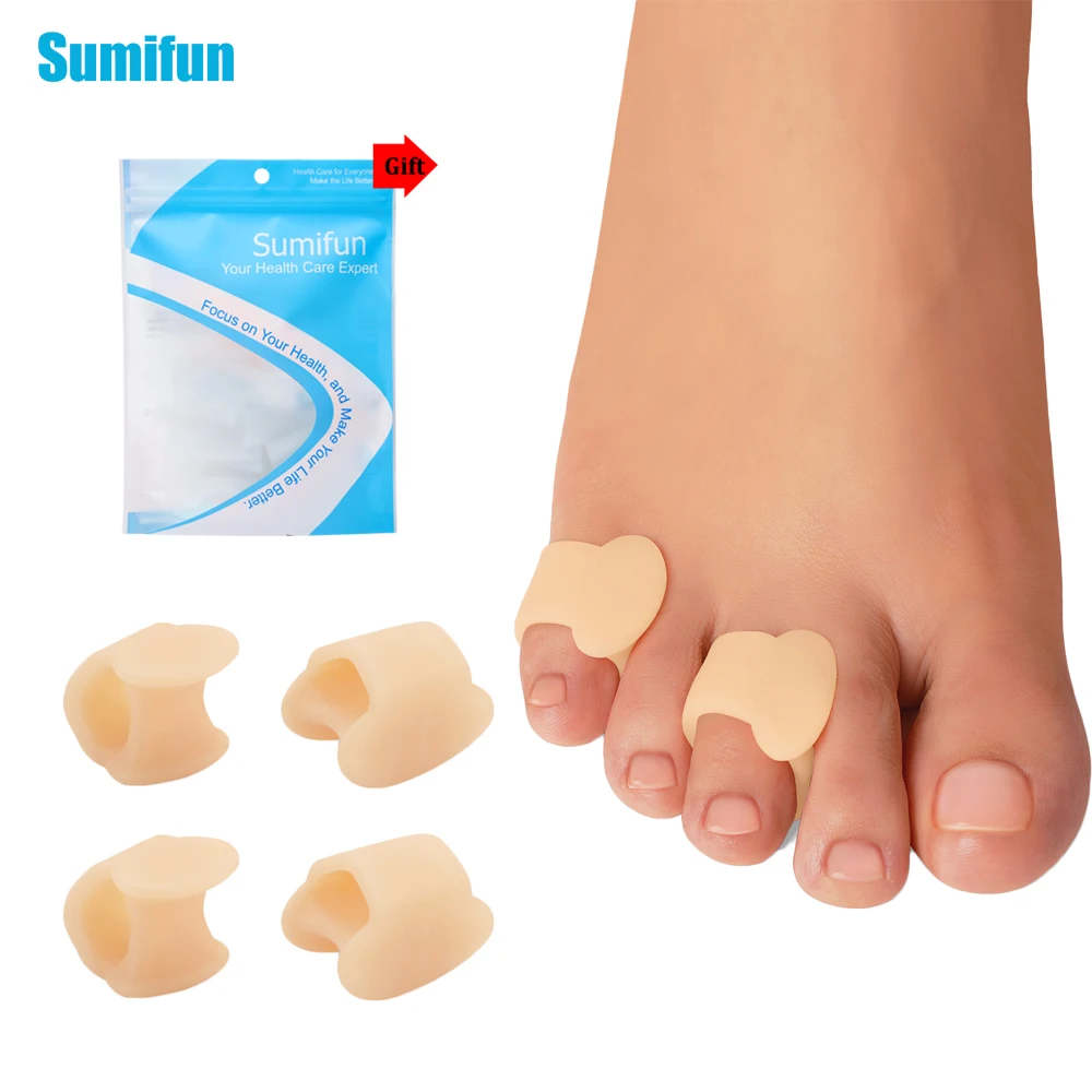 

2/4/6Pcs Sumifun Silicone Small Toe Corrector Pads Dactylitis Orthotic Device Pointed Separator Little Finger Toe Curl Overlap