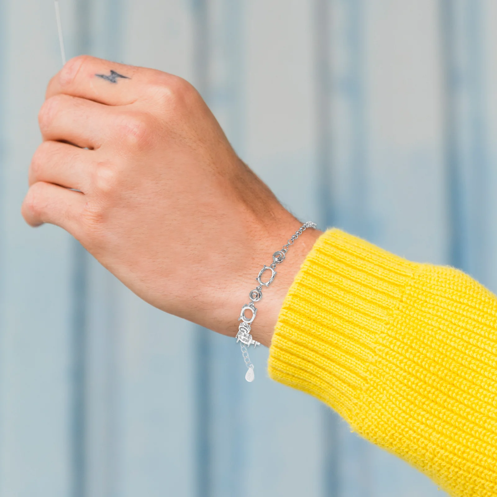 Metal Bracelet Blank Base Cabochon Bezel Tray Adjustable Chain DIY Jewelry Making Findings Comfortable Wear Accessories