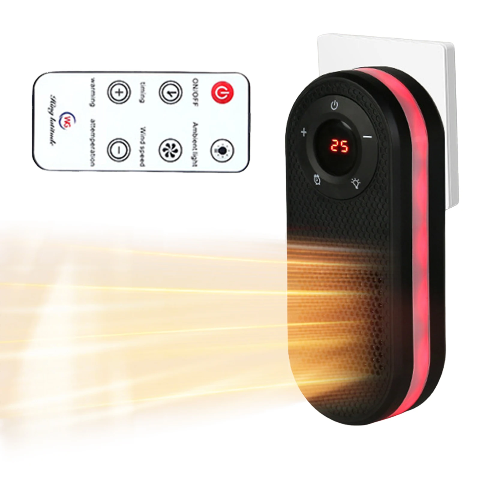 

Настенный обогреватель, 2 режима, бытовой обогреватель для ванной комнаты, вращающийся на 180 градусов электрический бесшумный обогреватель для путешествий на зиму в помещении