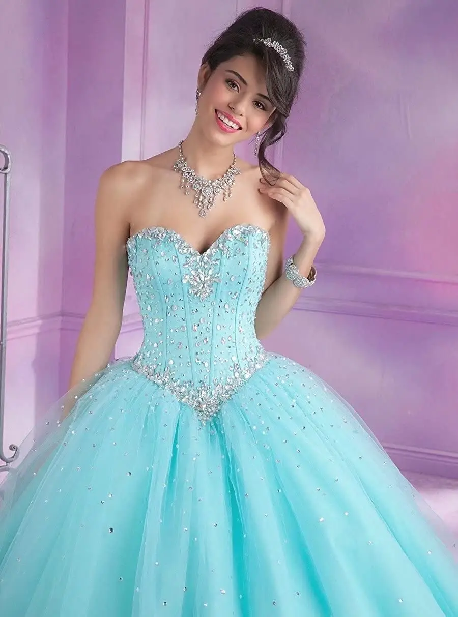 Charmingbridal-vestido de quinceañera con cuentas para adolescentes, Vestido largo de tul para fiesta de cumpleaños, baile de graduación