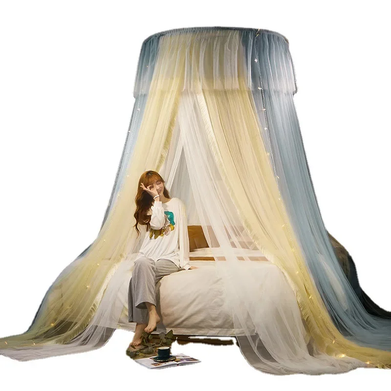 Color matching ceiling dome floor mosquito net princess encryption hanging dome suction ceiling 1.5 meters 1.8 household