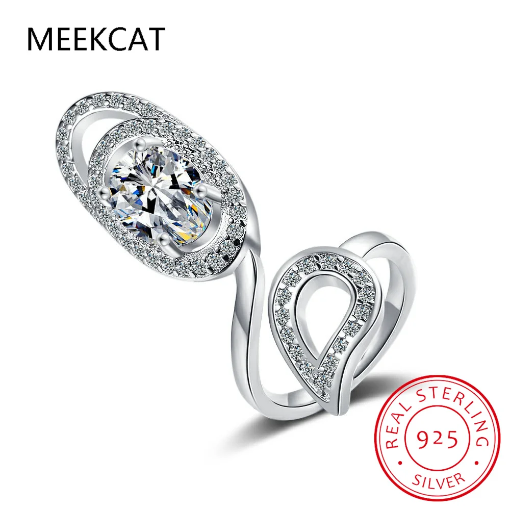 Trendy Genuine 925 Sterling Silver Different Style Various Patterns Finger Nail Rings For Women Female Jewelry Present