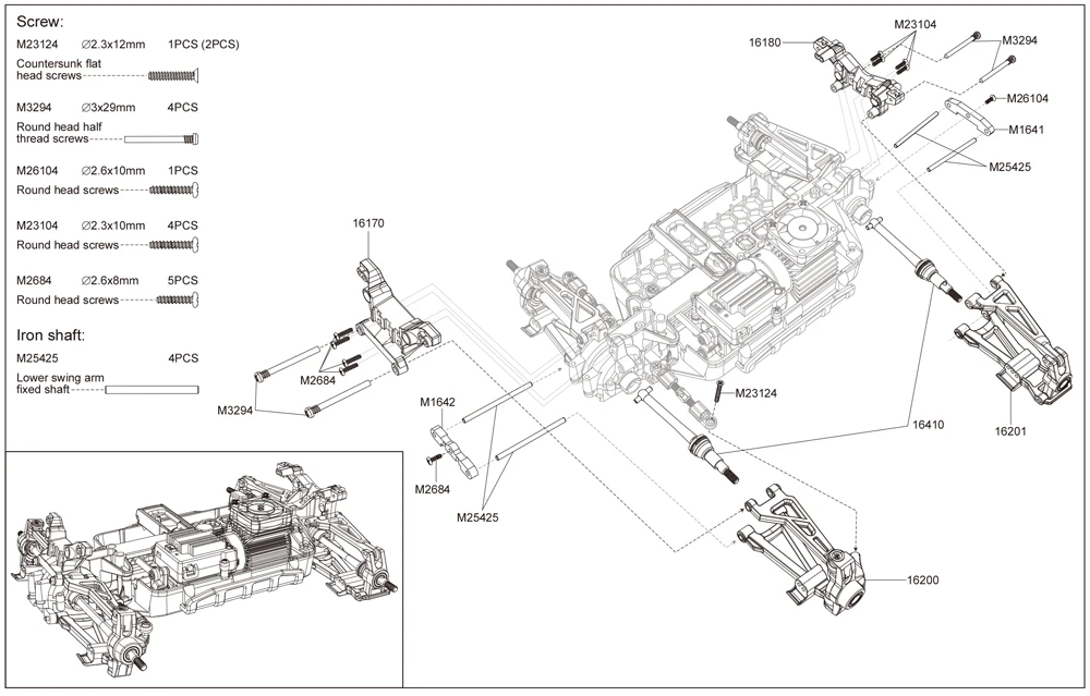 Original-Ersatzteile für MJX Hyper Go H16H H16E H16P 16207 16208 16209 16210 RC Autozubehör – Detail 17