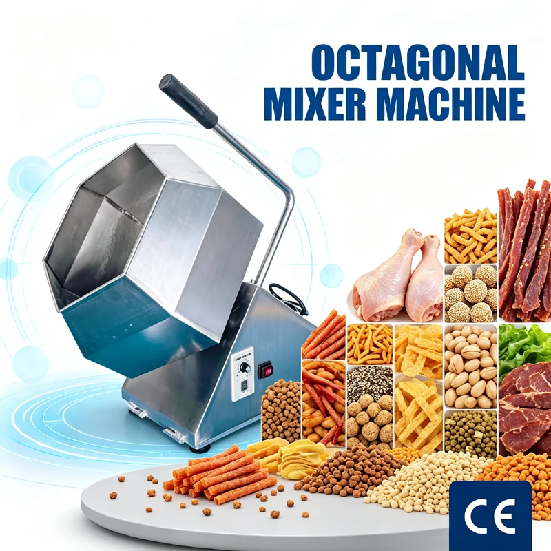 Octagonal Blender Potato Chips Spicy Chips Seasoning Machine Peanut Mixing Equipment Seasoning Coating Machine
