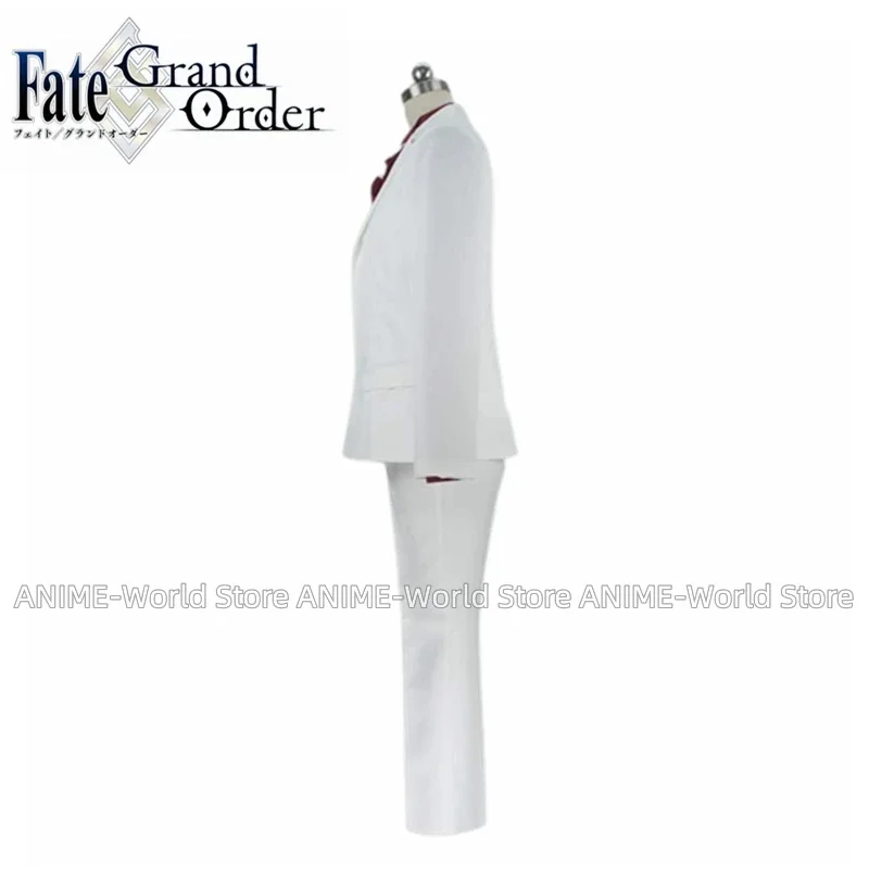 Game FGO Fate Grand Order Archer Gilgamesh Kiss Your Hand White Suits Wig Uniform Cosplay Costume