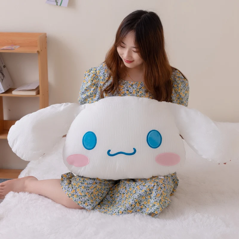 Sanrio Thickened Corduroy Back Cushion Kuromi Cinnamoroll Tuxedo Sam Throw Pillow Sofa Bed Home Decor Xmas Gifts Washable