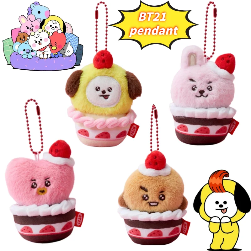 

New BT21 Cooky Shooky koya RJ Chimmy Keychain High Color Value Cartoon Doll Shape Male and Female Student Car Schoolbag Pendant