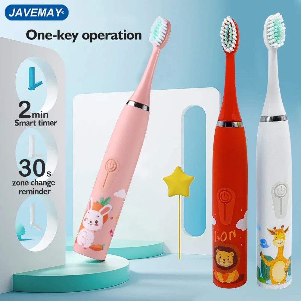 Children\'s Electric Toothbrush Sonic Cute Rabbit Cartoon Teeth Cleaning Whitening Soft Bristle Tooth Brush Head for Kids J259