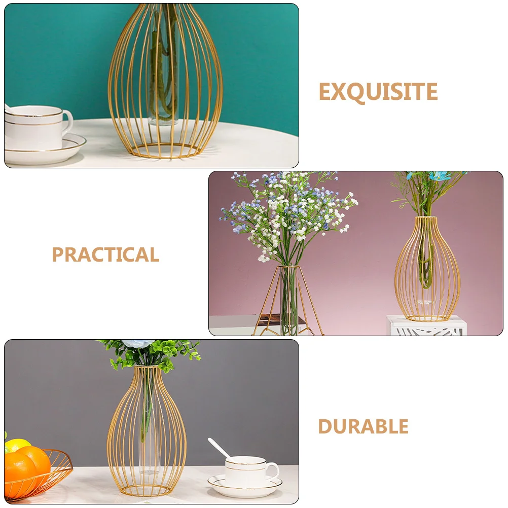 

Art Hollow Hollow Metal Tube Tube Wrought With Iron Frame Hydroponics Iron Art Glass Vases Glass Vase Vase