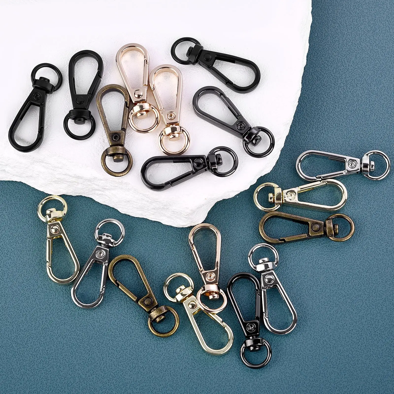 5pcs Unisex Key Chain Stainless Steel Gourd Buckle Carabiner Keychain Waist Belt Clip Keyring Anti-lost Ring Buckle Decor Gifts