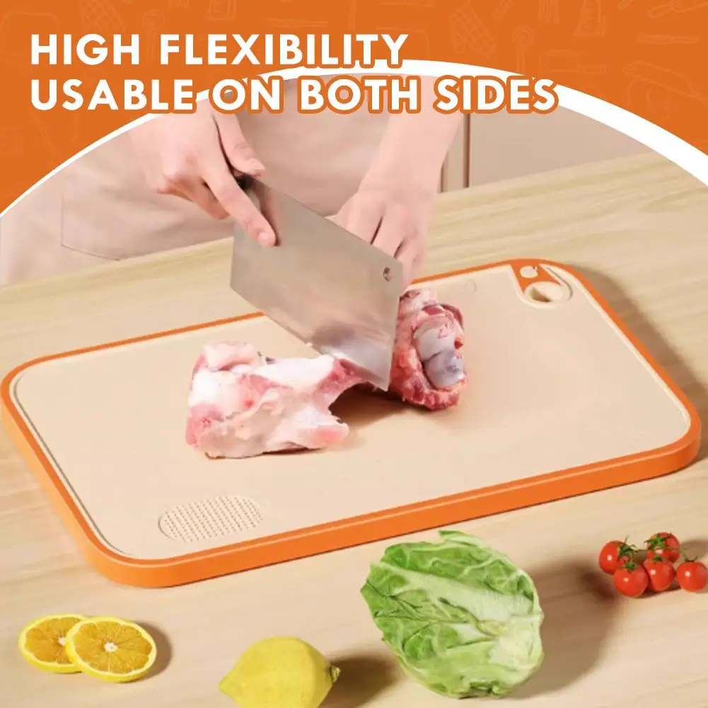 

Wheat Straw Chopping Board Durable Non Slip Double Sided Board For Raw Cooked Food Meat Vegetable Prep Kitchen Cooking Tools