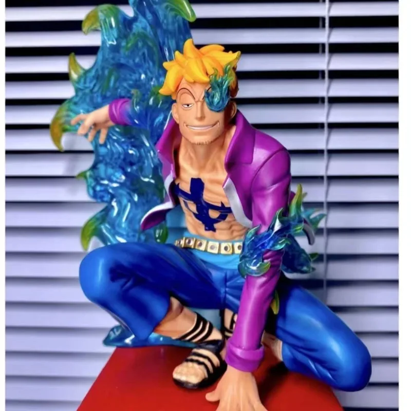 Uma peça agachamento marco ressonância série menino dos desenhos animados criativo anime periféricos coleção modelo figura ornamentos brinquedo presentes