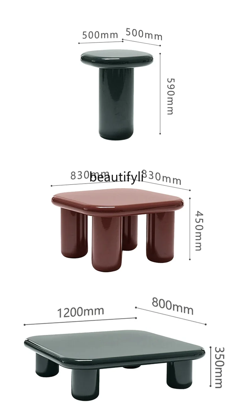 53Italian light luxury high-end small coffee table household sofa   square modern simple and fashionable table