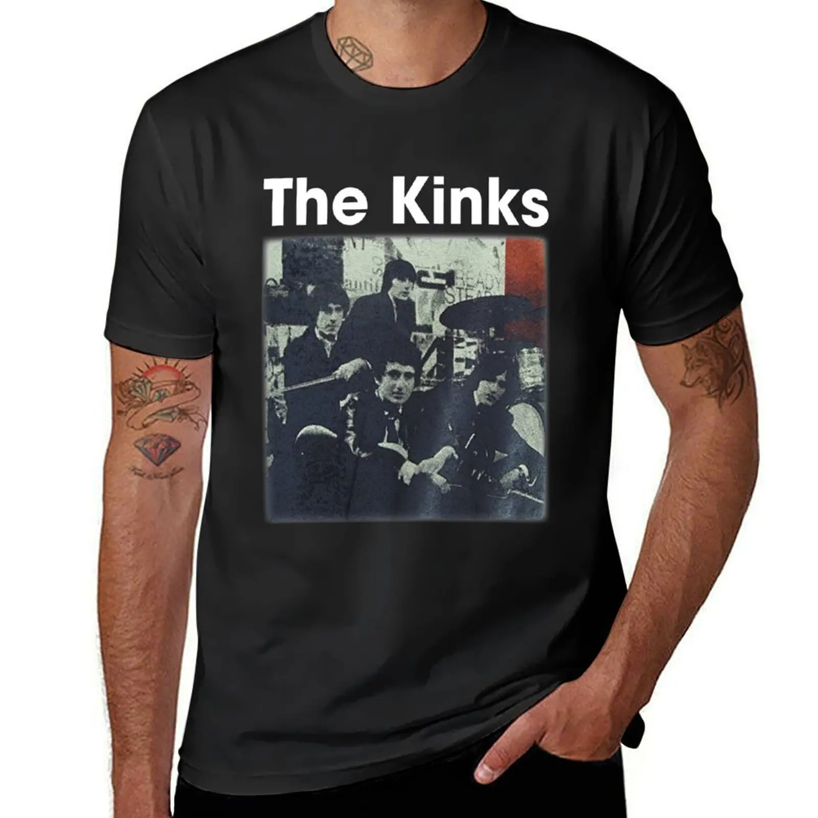 Retro Funny Art The Kinks Rock Band Members T-Shirt Aesthetic clothing graphics tees oversized mens clothes