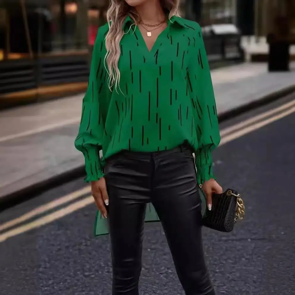 Gestreepte lange Sve-trui voor dames irt Princ Sle polyestervezel Faionable comfortabele lente seizoenstop