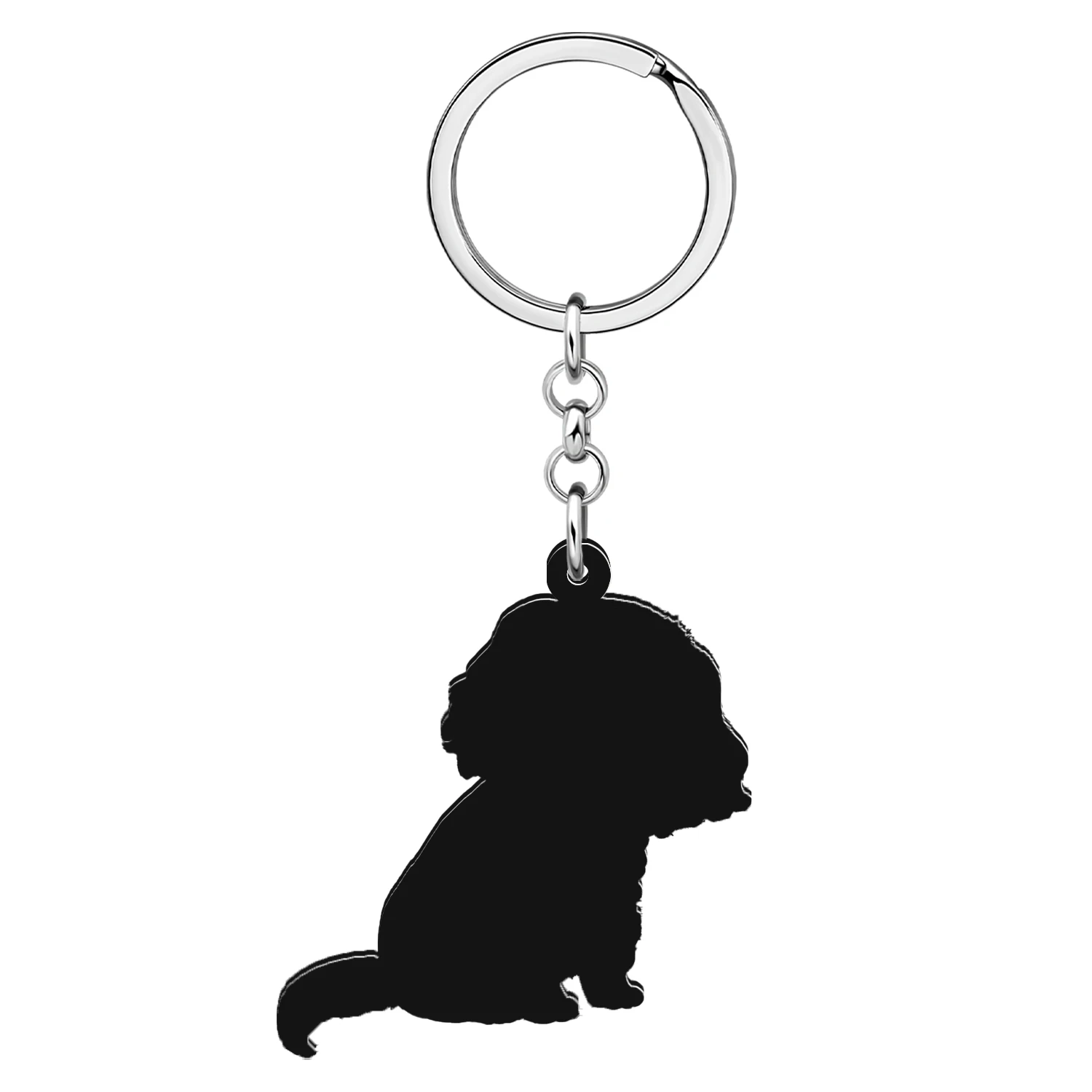 BONSNY Cavalier King Charies Spaniel Dog Puppy Keychain Key Chains Car Bag Purse Key Ring For Women Girls Kid Gifts