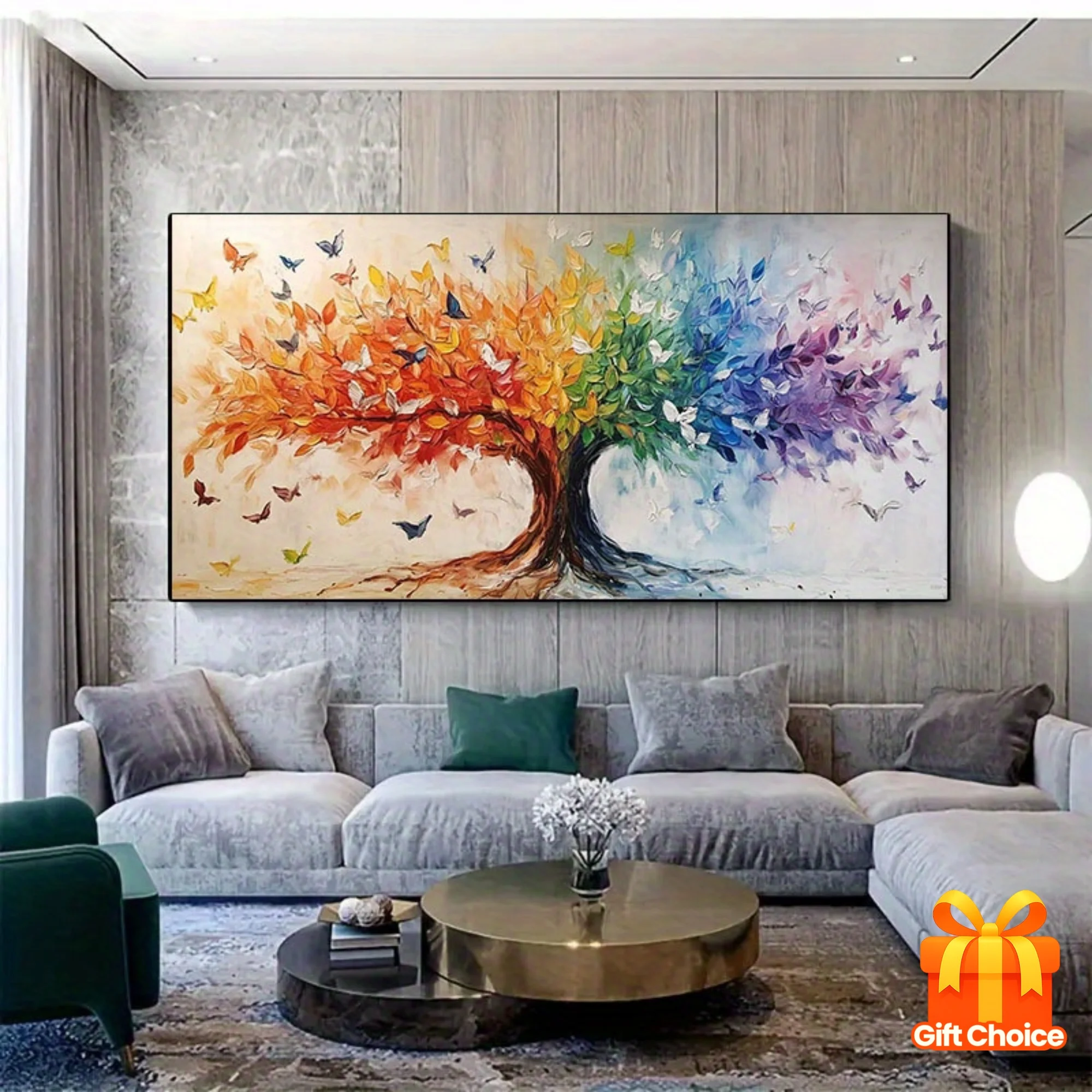

Colorful Tree of Life Canvas Painting - Suitable for Living Rooms and Bedrooms - Vibrant Colors Modern Aesthetics