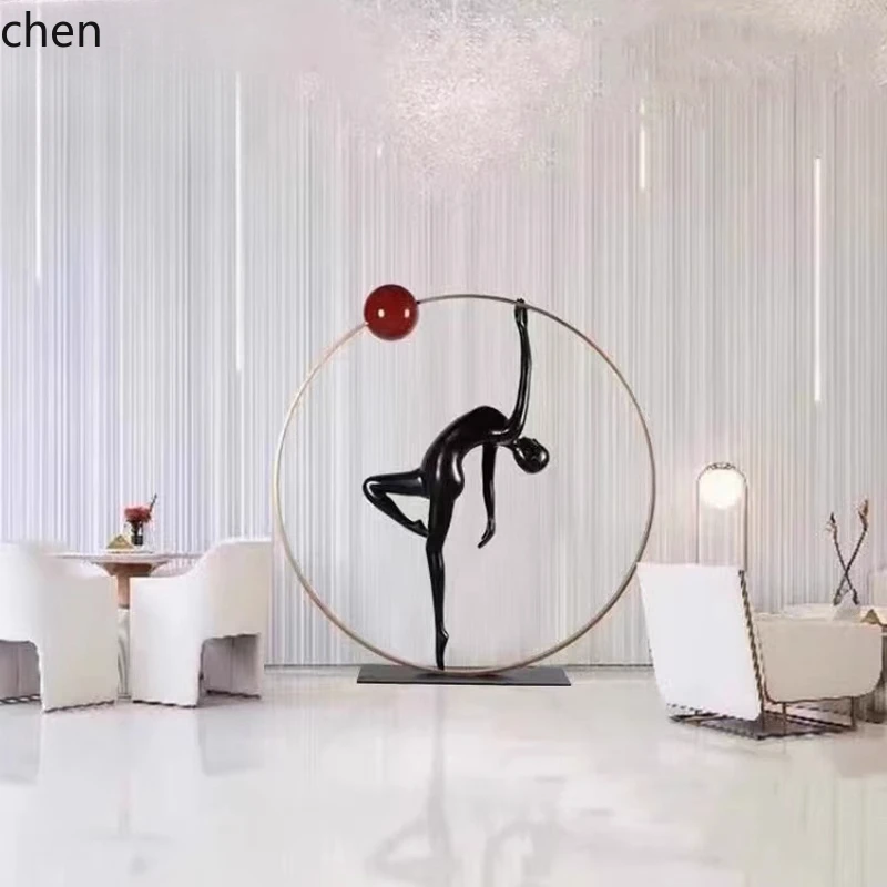 

ZML figure floor-to-ceiling ornament, large sculpture, commercial center, hotel entrance aisle, handicraft ornament