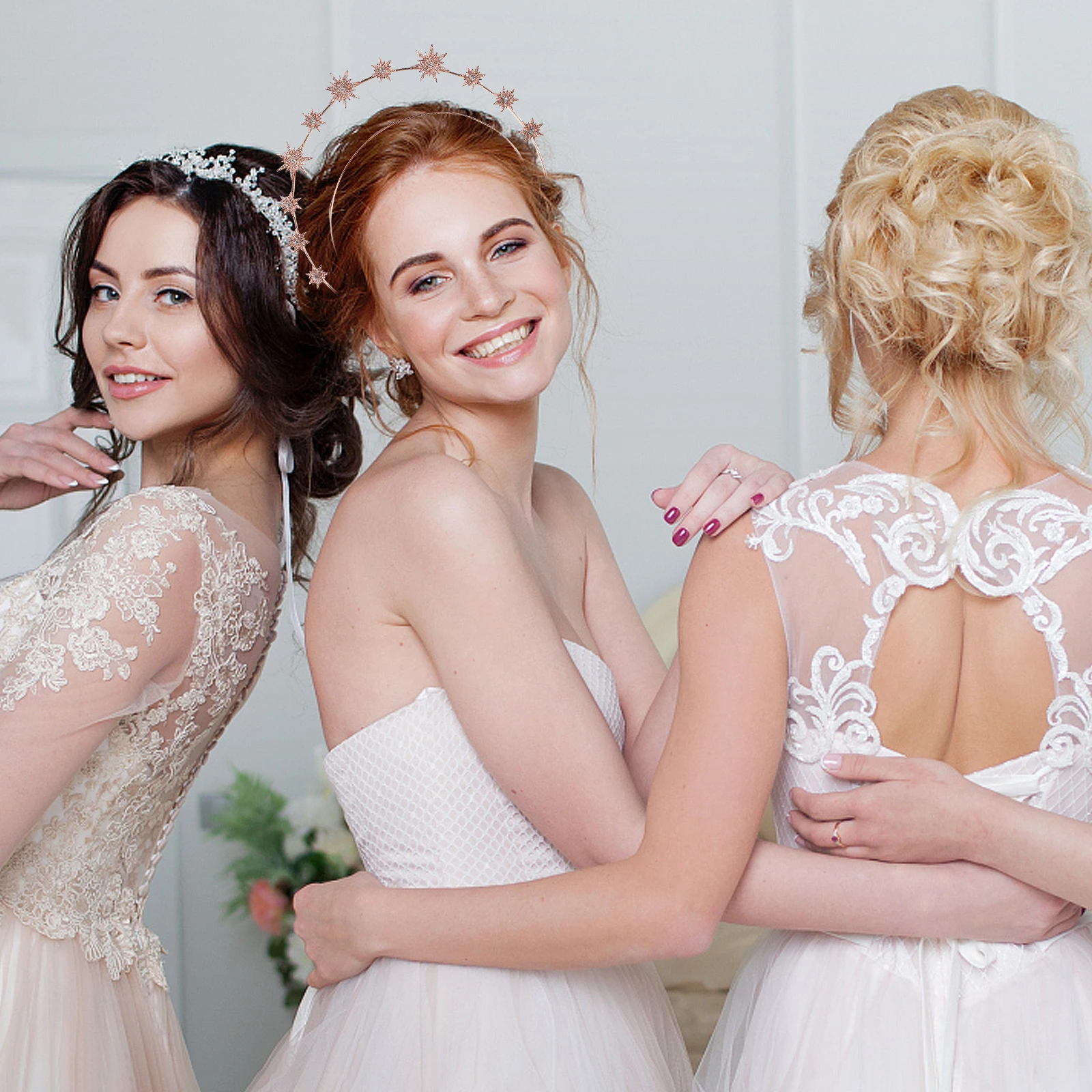 

Star Headband Six-Pointed Goddess Crown Hair Accessory Wedding Bridal Party Prom Cosplay Women Lightweight Bridal Crowns Pageant