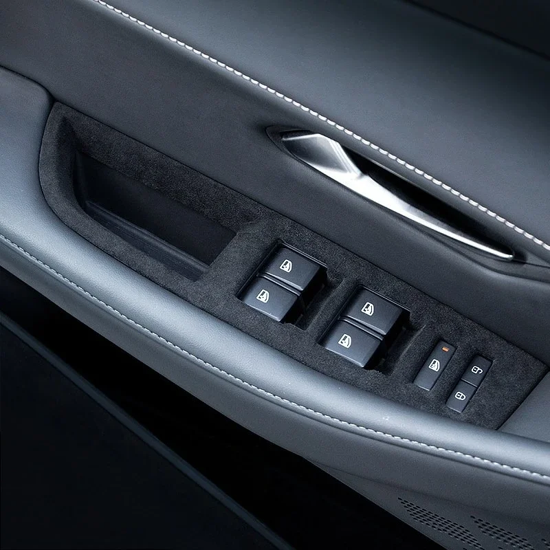 

Для Changan DEEPAL SL03 2022-2023: Декоративная рамка из замши для панели кнопок стеклоподъемников, аксессуары для модификации интерьера автомобиля