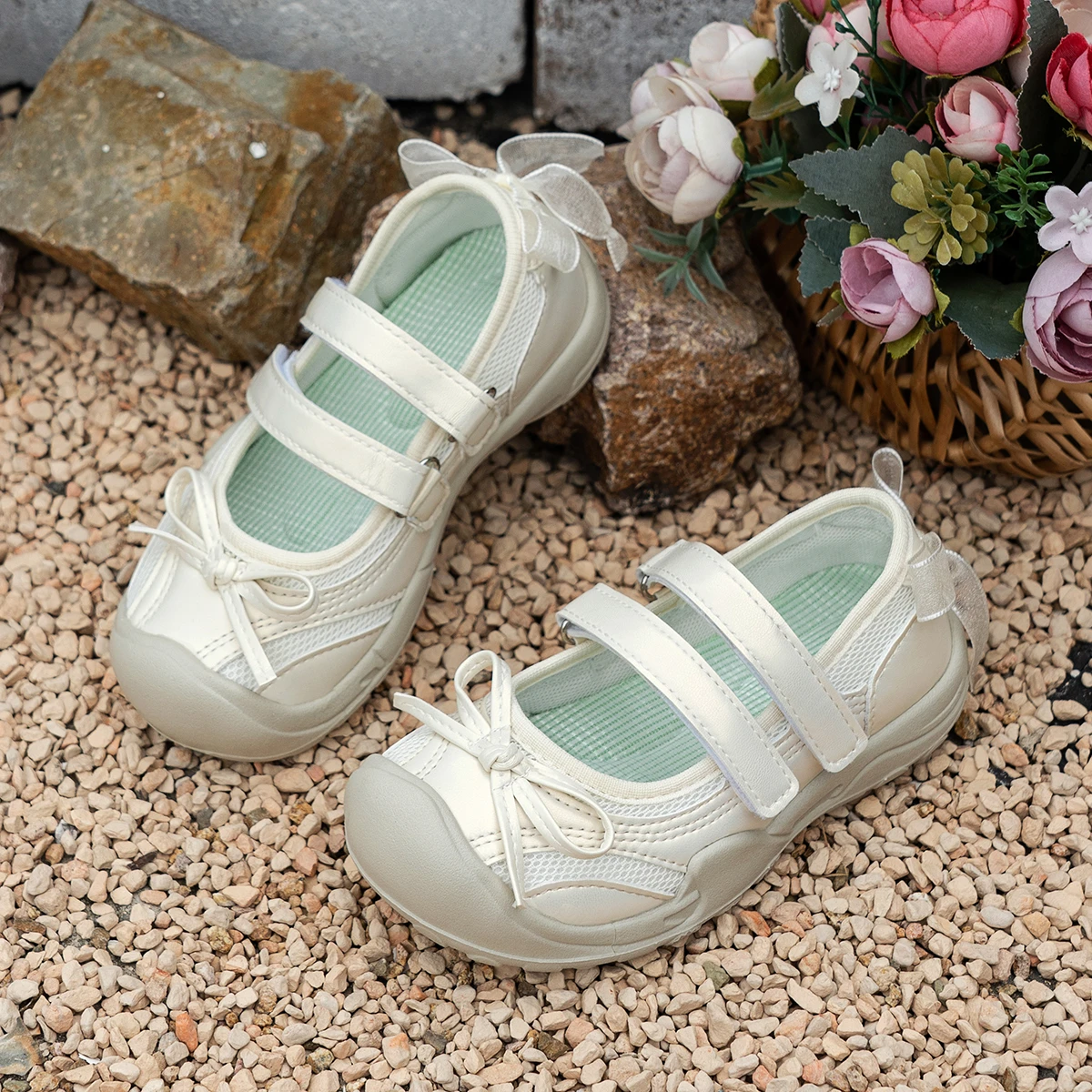 Kid's Shoes Girls' Elegant Anti-Slip Ballet Dance Shoes Fashionable Bowknot Detail Shallow Mouth Children's Sports Shoes 23-37